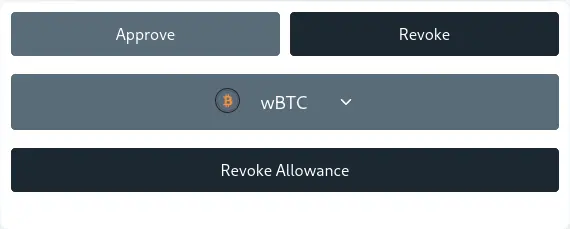 Revoke Allowance wBTC